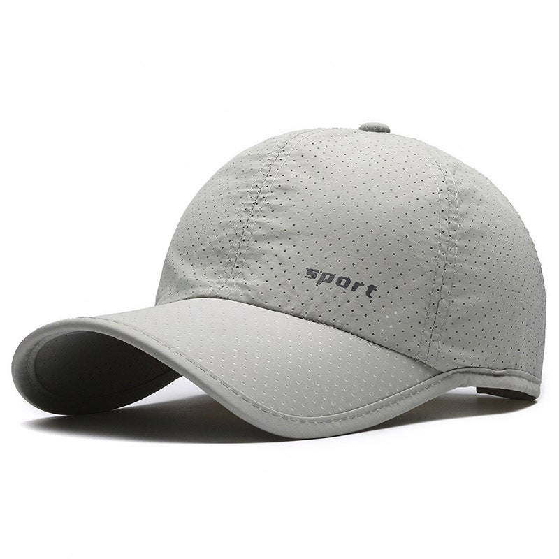 Summer Mesh Quick-Dry Cap Mens Fashion Trim Sports Baseball Hat Light gray  - Image 1