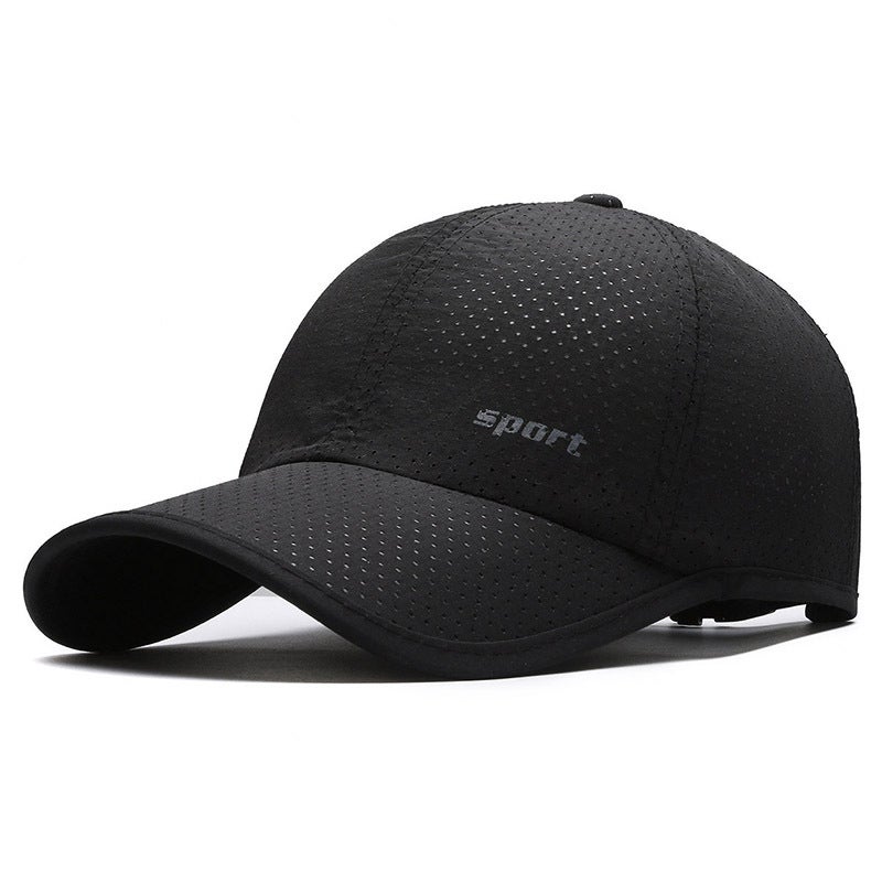 Summer Mesh Quick-Dry Cap Mens Fashion Trim Sports Baseball Hat Light gray  - Image 4