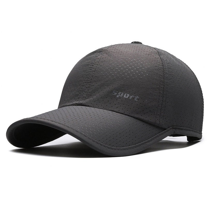 Summer Mesh Quick-Dry Cap Mens Fashion Trim Sports Baseball Hat Light gray  - Image 2