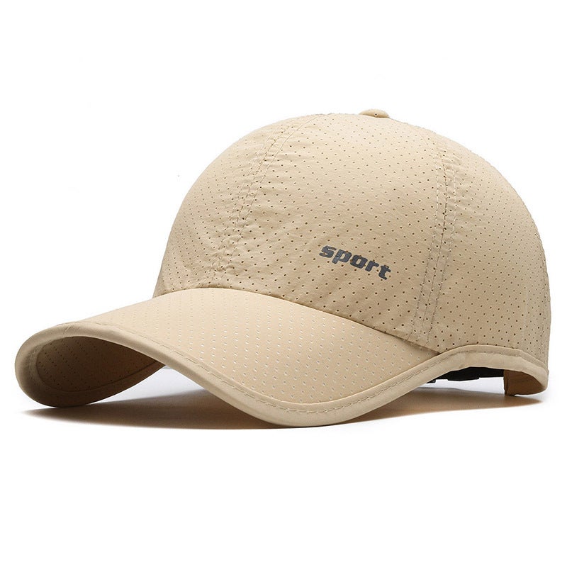 Summer Mesh Quick-Dry Cap Mens Fashion Trim Sports Baseball Hat Light gray  - Image 5