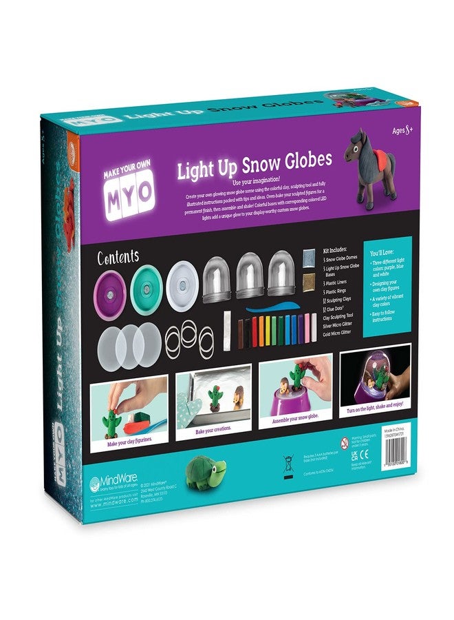 MindWare Make Your Own Light Up Snow Globes - DIY 39-Piece Craft Activity for Kids & Teens - Make Your Own Snow Globe that Lights Up - Complete Craft Makes a Great Handmade Gift for Moms - Ages 8 & Up - Image 3