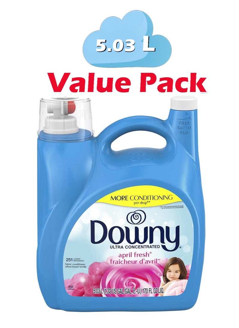 Downy - Ultra Concentrated Fabric Softener And Conditioner  With April Fresh sent for Sensitive Skin 251 Loads 5.03L - Image 1