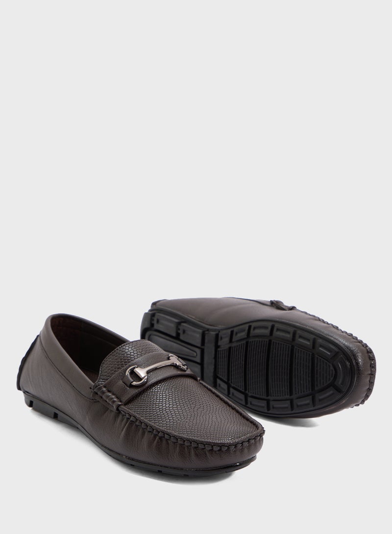 Robert Wood Trim Detail Textuted Loafers  - Image 3