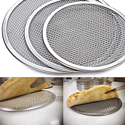 Olrada Aluminum Pizza Screen Mesh Oven Baking Tray Round Plates Silver,11 inch 3Pc Set - Image 3