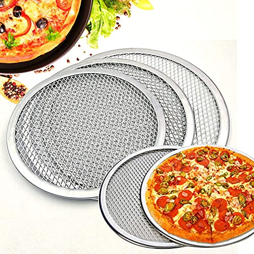 Olrada Aluminum Pizza Screen Mesh Oven Baking Tray Round Plates Silver,11 inch 3Pc Set - Image 2
