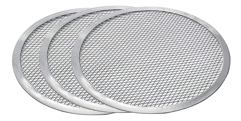Olrada Aluminum Pizza Screen Mesh Oven Baking Tray Round Plates Silver,11 inch 3Pc Set - Image 1