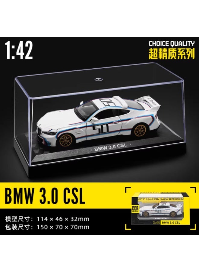 1:42 BMW 3.0 CSL Zinc Alloy Die‑cast Car Model with Acrylic Display Box - Image 1