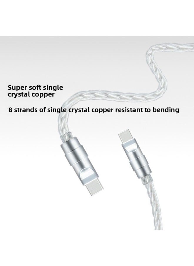 Generic - Pure Copper Hardware Ultra-soft Single Crystal Copper Data Cable For Iphone16 Flat Mate70 Notebook Fast Charging-Color:0.15m Usb To For Apple/12w-Model:Single Crystal Copper Silver [silver Copper Shell] - Image 1