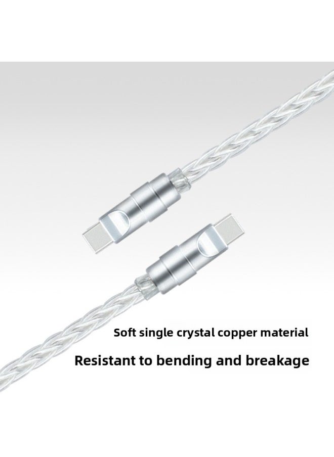 Generic - Pure Copper Hardware Ultra-soft Single Crystal Copper Data Cable For Iphone16 Flat Mate70 Notebook Fast Charging-Color:0.15m Usb To For Apple/12w-Model:Single Crystal Copper Silver [silver Copper Shell] - Image 1