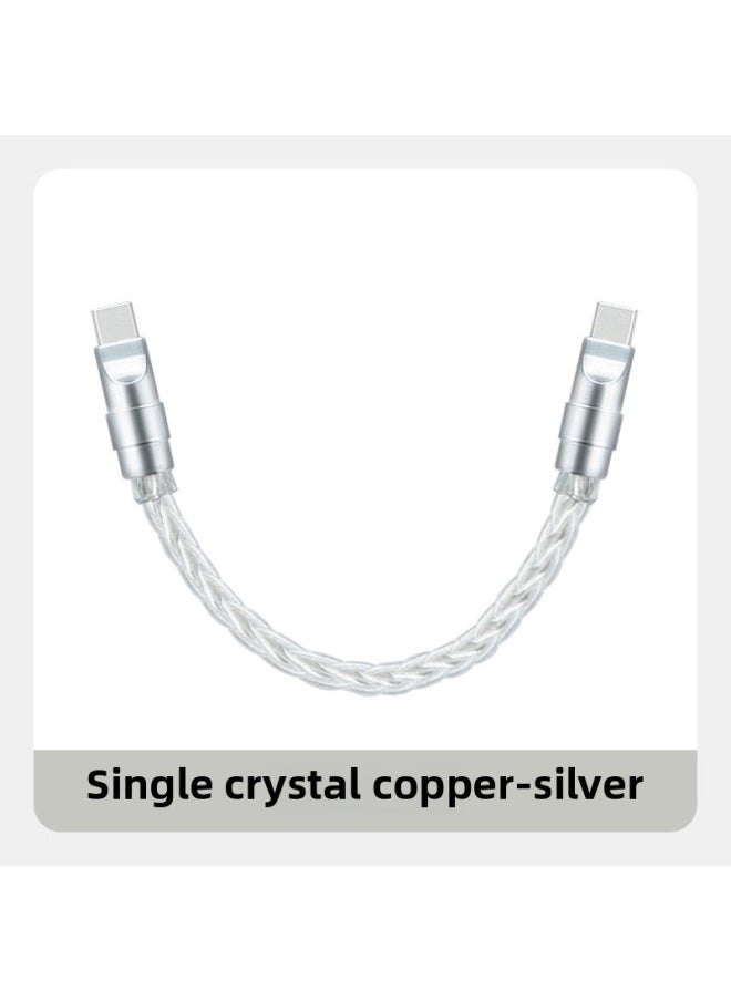 Generic - Pure Copper Hardware Ultra-soft Single Crystal Copper Data Cable For Iphone16 Flat Mate70 Notebook Fast Charging-Color:0.15m Usb To For Apple/12w-Model:Single Crystal Copper Silver [silver Copper Shell] - Image 1