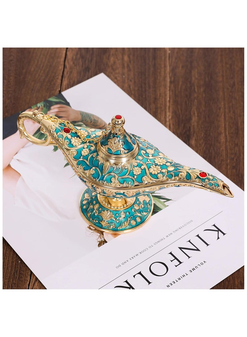 SYOSI Vintage Aladdin Magic Lamp Genie Wishing Light Costume Lamp Wedding Table Decoration Collectable Rare Classic Arabian Props Aladdin Pot Delicate Gift for Party/Birthday - Image 3