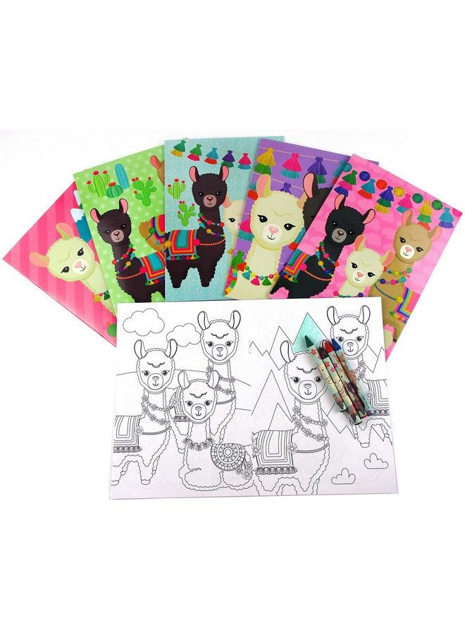 TINYMILLS Llamas Alpacas Coloring Book Set For Kids Party Favors With 12 Coloring Books And 48 Crayons Llamas Birthday Party Supplies Favor Bag Filler - Image 3