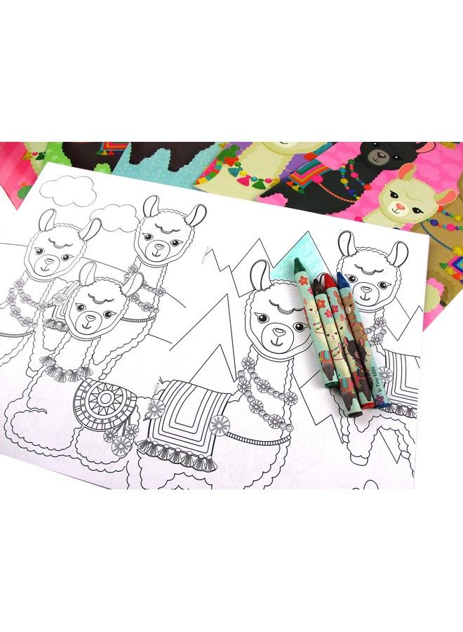 TINYMILLS Llamas Alpacas Coloring Book Set For Kids Party Favors With 12 Coloring Books And 48 Crayons Llamas Birthday Party Supplies Favor Bag Filler - Image 4