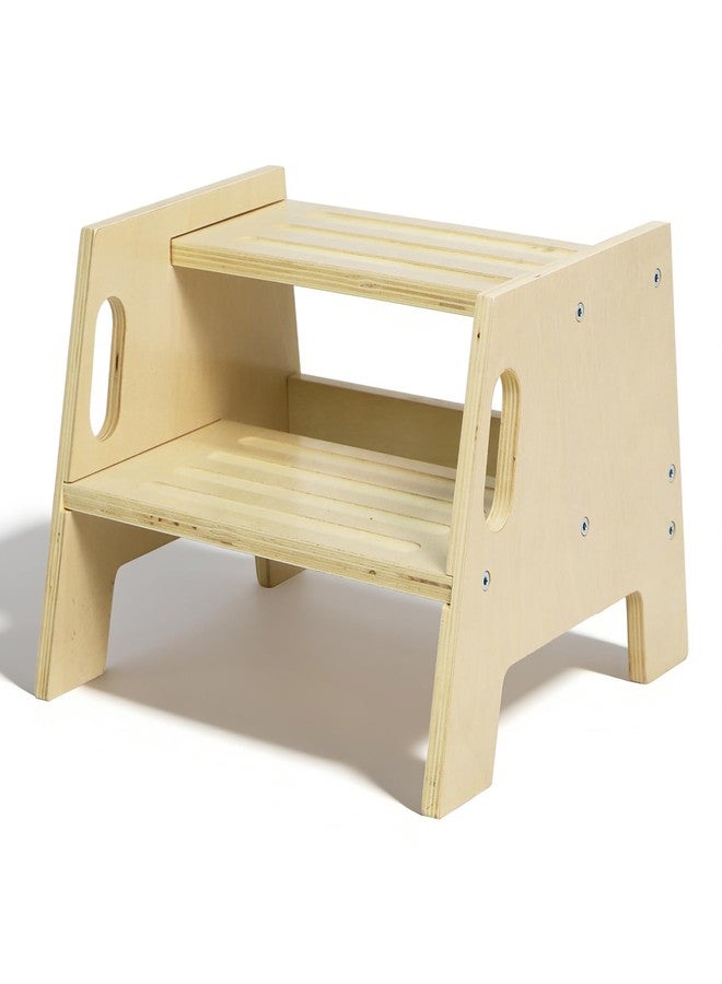 Asweets Toddler Step Stool with Handles, Wooden 2-Step Stool for Toddlers for Bathroom Sink, Potty Training, Kitchen & Bedroom 300lbs Capacity(1 Pack) - Image 1