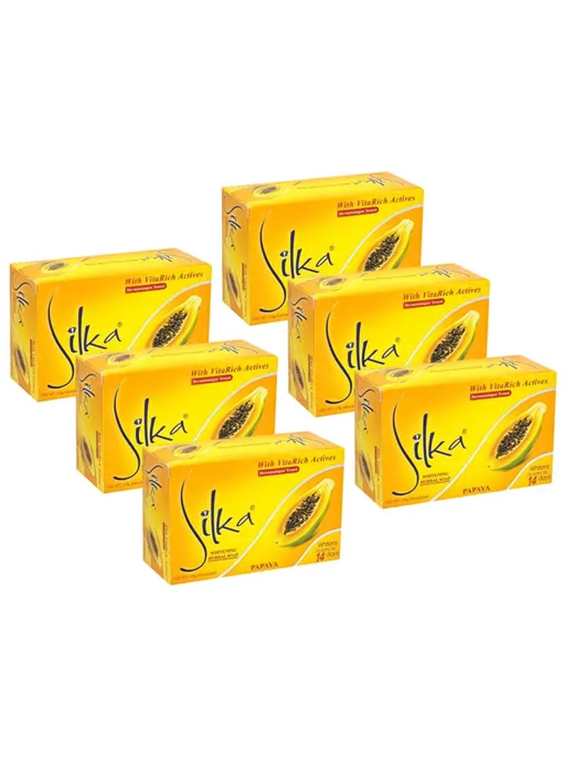 Silka 6-Piece Papaya and Herbal Bath Soap Set 135grams  - Image 1