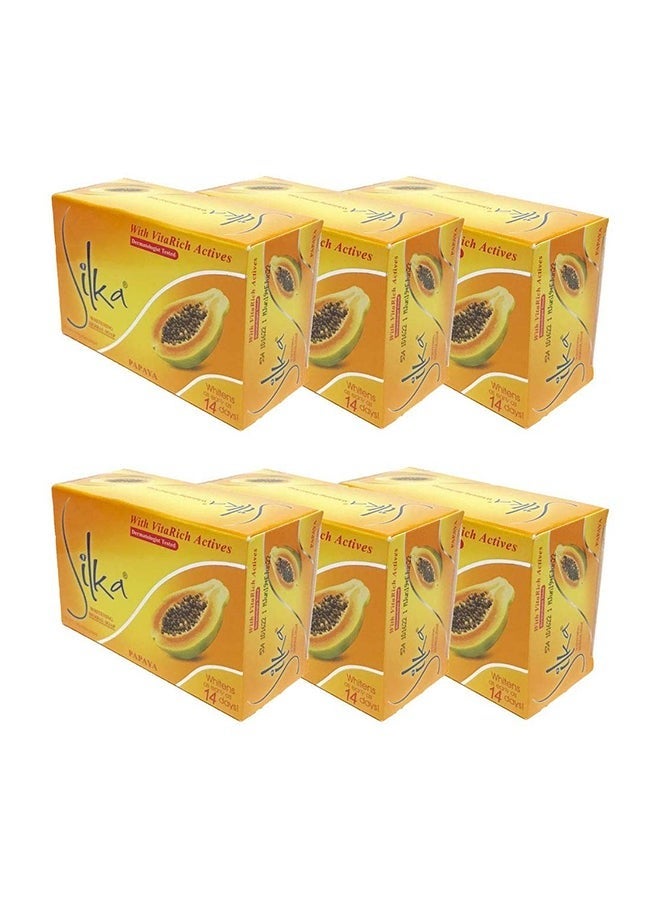 Silka 6-Piece Papaya and Herbal Bath Soap Set 135grams  - Image 2