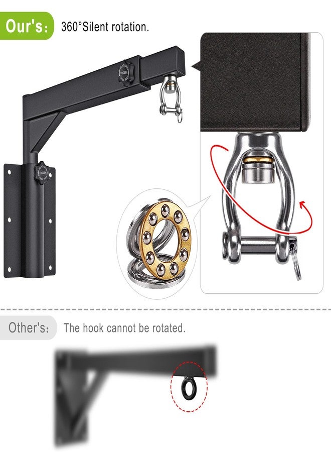Dolibest Punch Bag Wall Bracket, Heavy Duty Boxing Bag Stand Frame Folding Speed Bag Hanger 360 Swivel Hook Bearing with Adjustable 44-64cm Length & 33-45cm Height for Boxing Exercise,up to 250-500lbs - Image 4