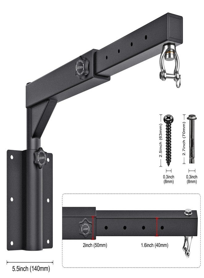Dolibest Punch Bag Wall Bracket, Heavy Duty Boxing Bag Stand Frame Folding Speed Bag Hanger 360 Swivel Hook Bearing with Adjustable 44-64cm Length & 33-45cm Height for Boxing Exercise,up to 250-500lbs - Image 5