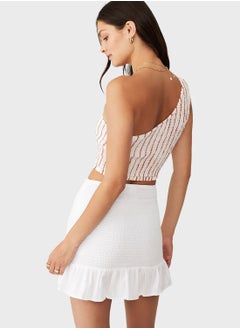 Cotton On One Shoulder Shirred Top  - Image 2