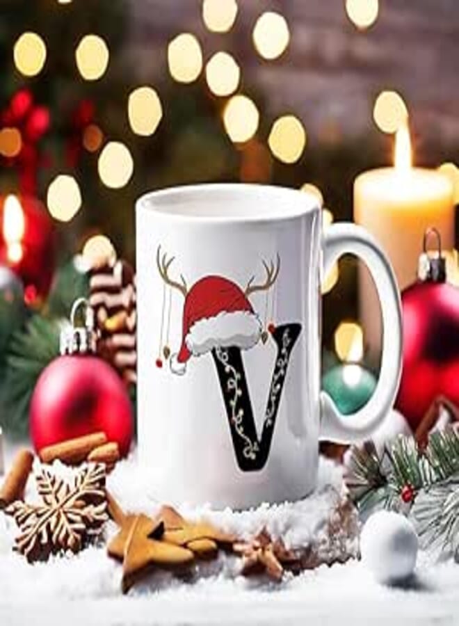 ELLA - Printed Mug - Alphabet - Christmas letter V - 320ml