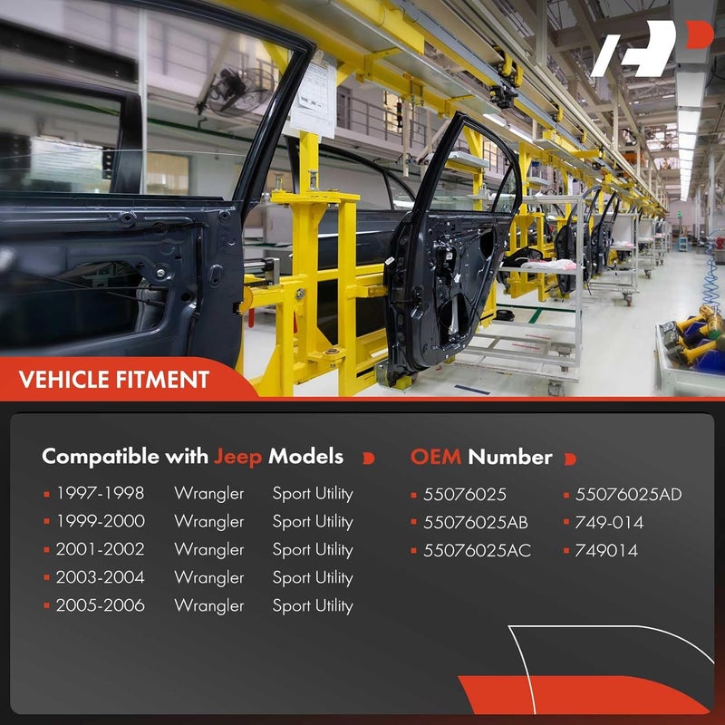 A-Premium Manual Window Regulator Compatible with Jeep TJ Wrangler 1997-2006 Front Driver Side - Image 3