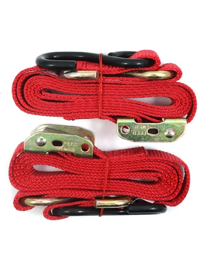 XIANGLE 6 Feet Heavy Duty Loop Tie Down Straps for Motocycle, Red - Image 4