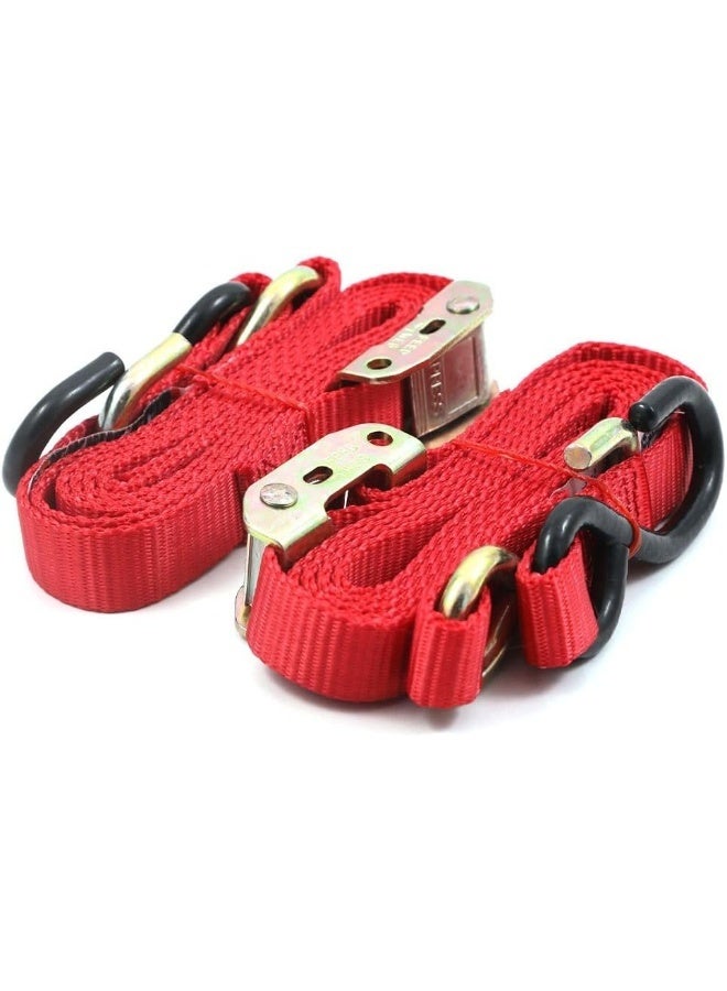 XIANGLE 6 Feet Heavy Duty Loop Tie Down Straps for Motocycle, Red - Image 1