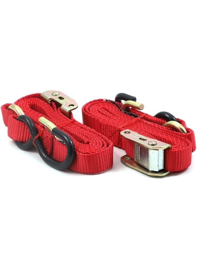 XIANGLE 6 Feet Heavy Duty Loop Tie Down Straps for Motocycle, Red - Image 5