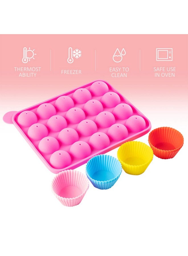NICE KITCHEN Cake Pop Maker Kit with 2 Silicone Mold Sets with 3 Tier Cake Stand, Chocolate Candy Melts Pot, Silicone Cupcake Molds, Paper Lollipop Sticks, Decorating Pen with 4 Piping Tips, Bag and Twist Ties - Image 2