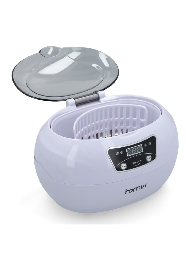 homix Household Ultrasonic Cleaner with Removable Basket White and Clear 600 ml JP-890 - Image 3