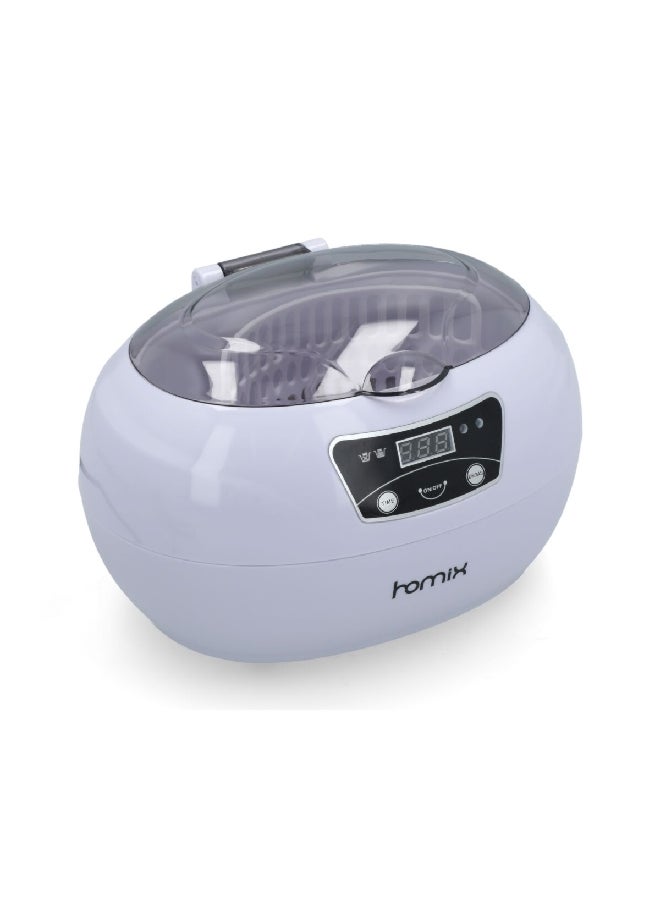 homix Household Ultrasonic Cleaner with Removable Basket White and Clear 600 ml JP-890 - Image 4