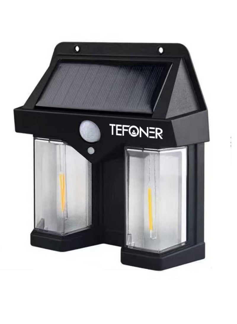 TEFONER outdoor lights with motion sensor that activates when someone moves. solar light outdoor waterproof and weather resistant. Solar light with multiple operating modes. Outdoor solar lighting that charges via the sun. garden decoration illumination. spotlight Suitable for patios, garden lights, camping, and many other uses. - Image 1