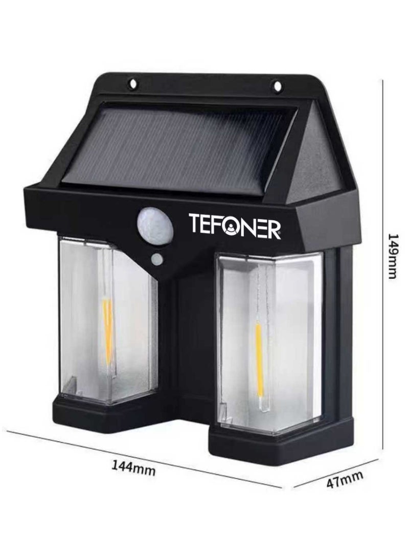 TEFONER outdoor lights with motion sensor that activates when someone moves. solar light outdoor waterproof and weather resistant. Solar light with multiple operating modes. Outdoor solar lighting that charges via the sun. garden decoration illumination. spotlight Suitable for patios, garden lights, camping, and many other uses. - Image 2