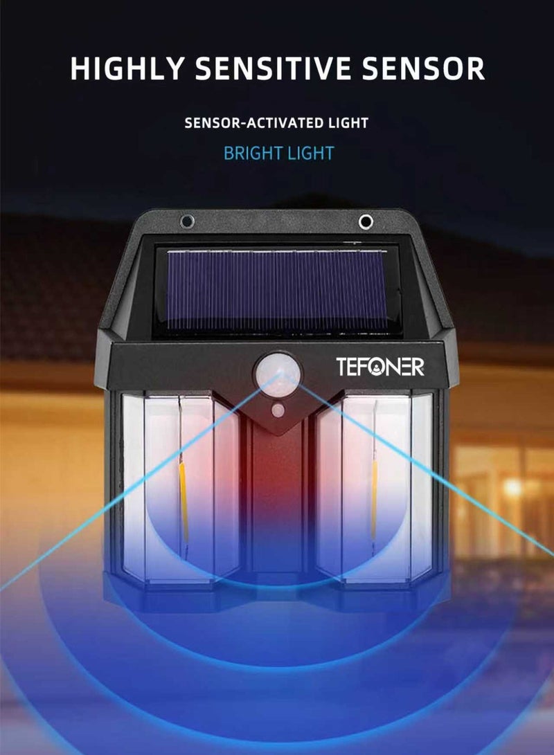 TEFONER outdoor lights with motion sensor that activates when someone moves. solar light outdoor waterproof and weather resistant. Solar light with multiple operating modes. Outdoor solar lighting that charges via the sun. garden decoration illumination. spotlight Suitable for patios, garden lights, camping, and many other uses. - Image 5