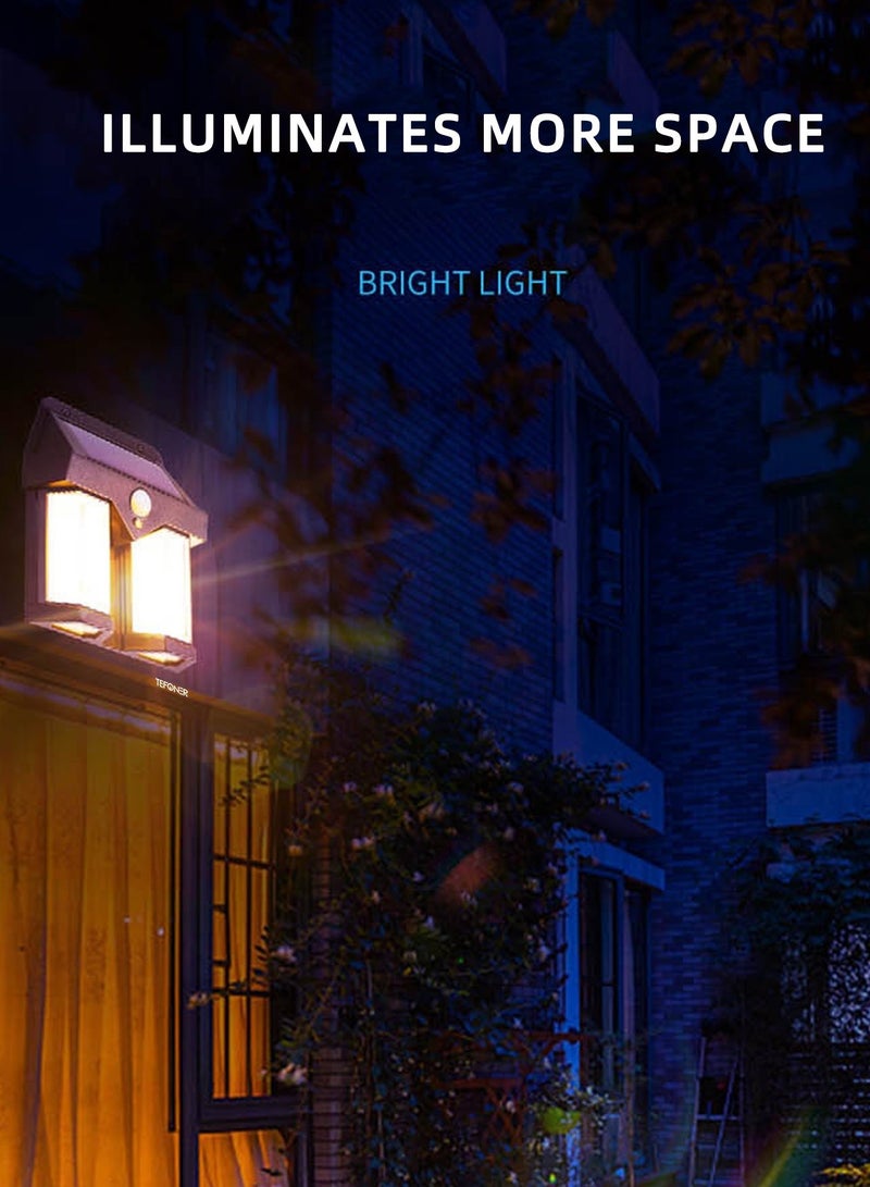 TEFONER outdoor lights with motion sensor that activates when someone moves. solar light outdoor waterproof and weather resistant. Solar light with multiple operating modes. Outdoor solar lighting that charges via the sun. garden decoration illumination. spotlight Suitable for patios, garden lights, camping, and many other uses. - Image 4
