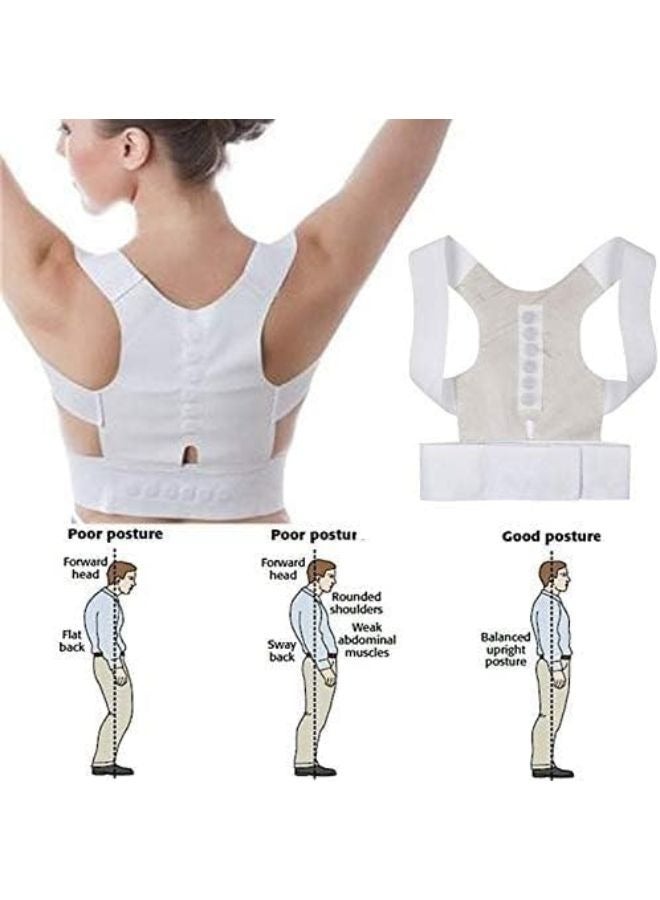 EasyLife Magnetic Therapy Posture Corrector Support Shoulder Back Belt for Men and Women Suspenders and Support Straps Shoulder Posture Large - Image 2