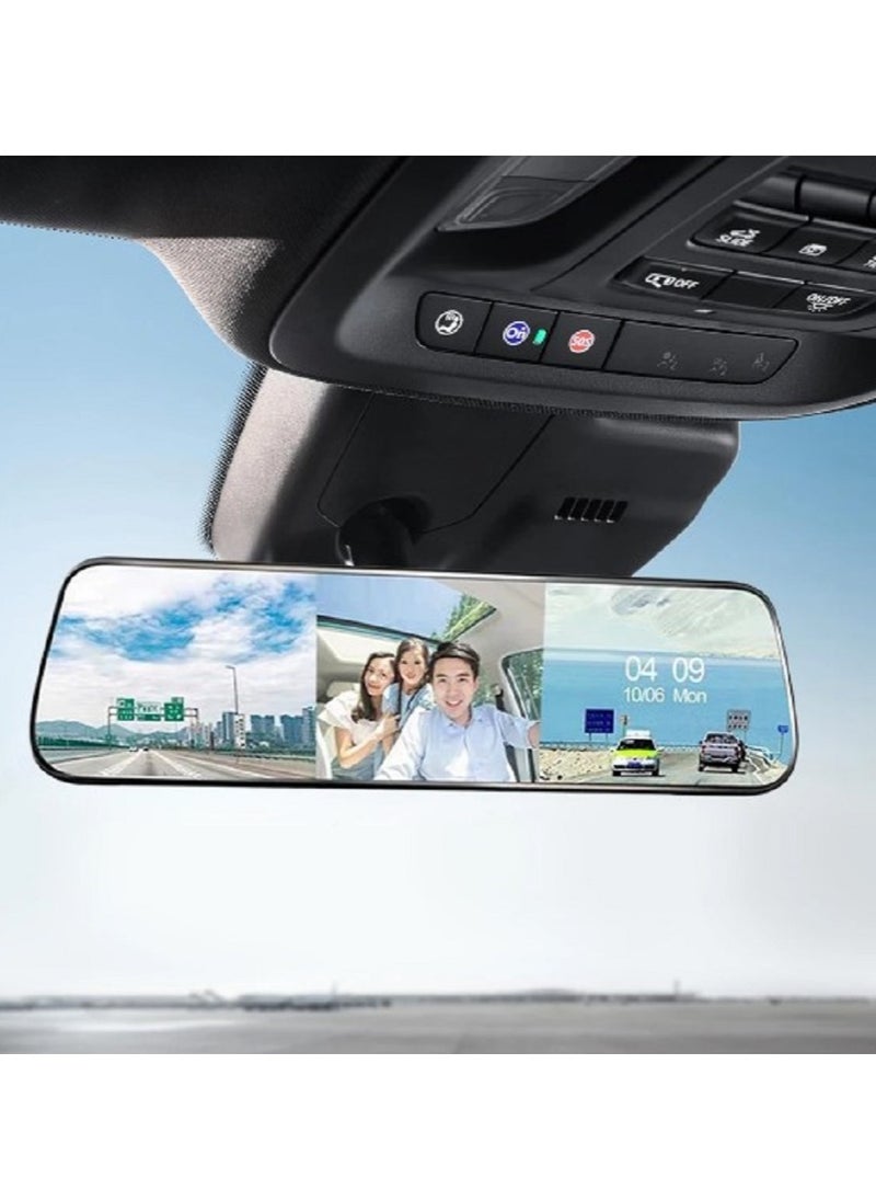 MOOGMAX - Dash Camera (front/rear/interior) with 1080MP Full HD imaging resolution, 170-degree shooting angle, a 9.66-inch display screen that supports touch, supports audio recording, and supports night visios - Image 1