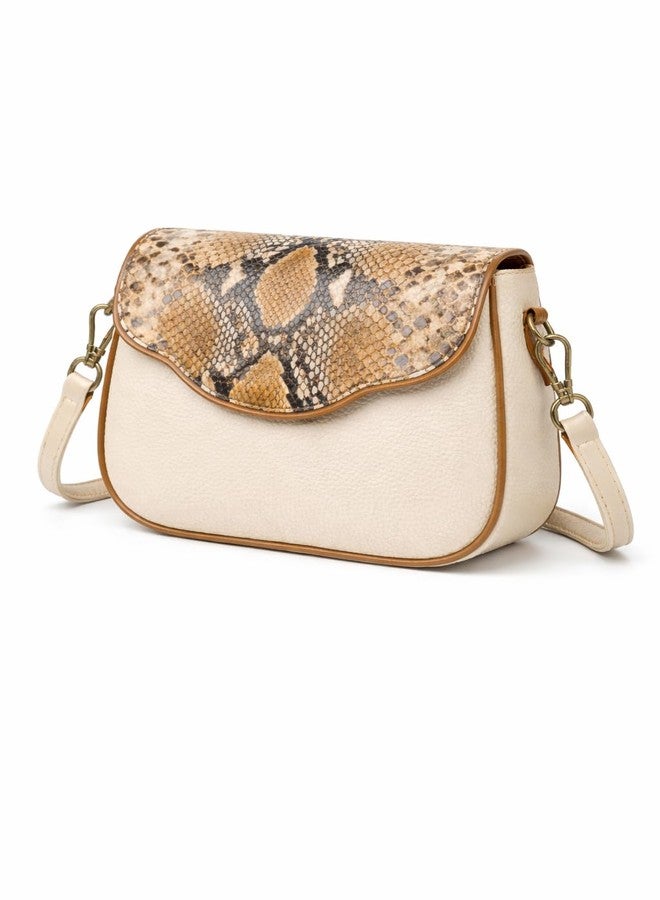 HaveGlam Snake Print Crossbody Sling Bag with Adjustable Strap for Daily Use, Travel & Shopping, Phone Purse with Adjustable Strap - Lightweight Casual Trendy Bag for Ladies & Girls (Cream) - Image 4