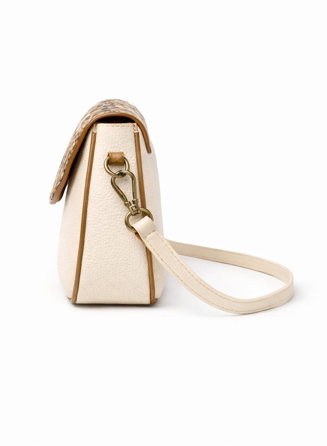 HaveGlam Snake Print Crossbody Sling Bag with Adjustable Strap for Daily Use, Travel & Shopping, Phone Purse with Adjustable Strap - Lightweight Casual Trendy Bag for Ladies & Girls (Cream) - Image 3