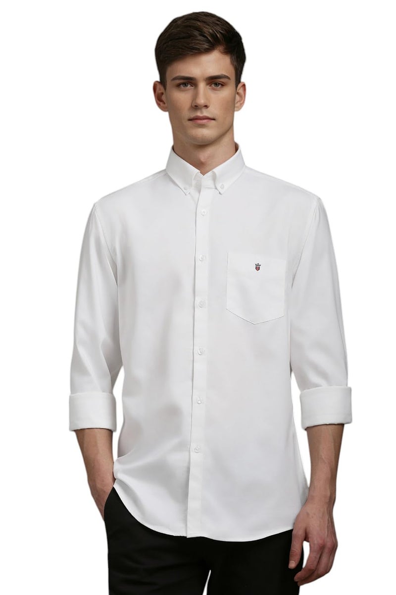 Louis Philippe Men's Cotton Solid Slim Fit Shirt (LYSFCSLB050208_White, 39 - Image 1