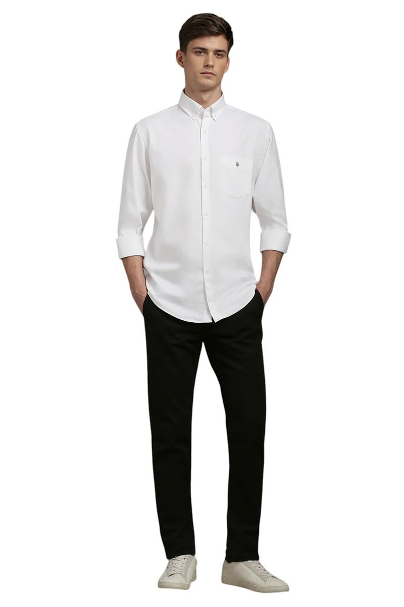 Louis Philippe Men's Cotton Solid Slim Fit Shirt (LYSFCSLB050208_White, 39 - Image 5