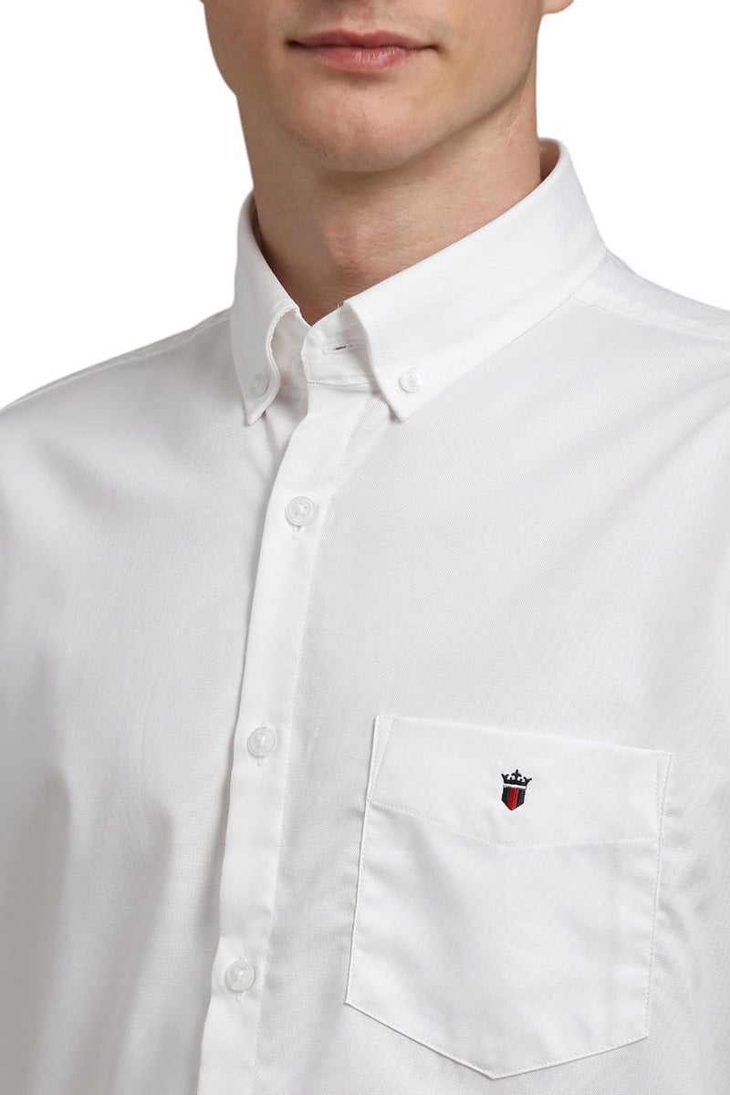 Louis Philippe Men's Cotton Solid Slim Fit Shirt (LYSFCSLB050208_White, 39 - Image 4