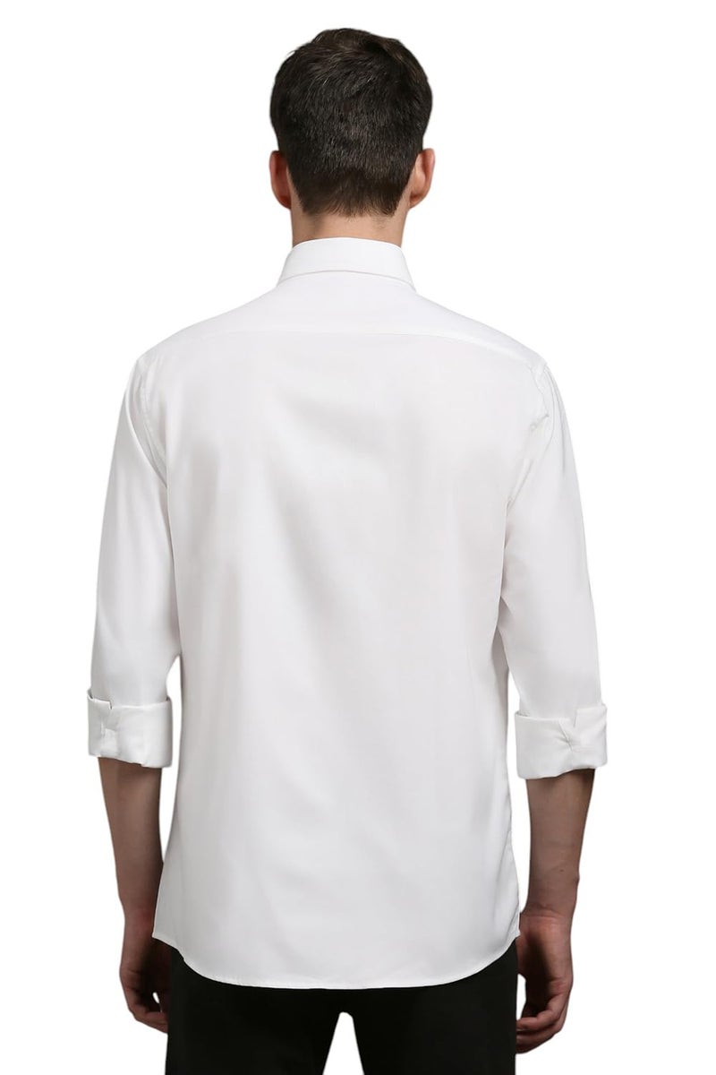 Louis Philippe Men's Cotton Solid Slim Fit Shirt (LYSFCSLB050208_White, 39 - Image 3