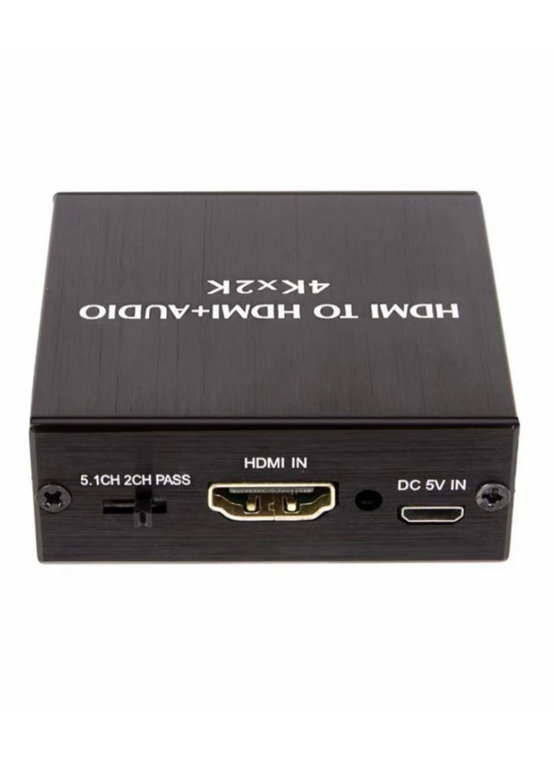 ماركة غير محددة مستخرج صوت HDMI إلى ضوئي TOSLINK SPDIF مع مقسم صوت ستيريو 3.5 مم، يدعم Dolby Digital/DTS 5.1 قنوات، و3 أوضاع EDID (تمرير/2 قناة/5.1 قناة) لتلفزيون HDTV وساوندبار ومسرح منزلي  - Image 2