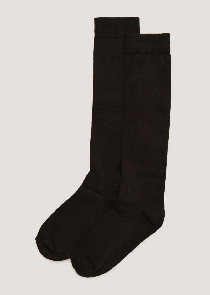 Matalan 2 Pack Black Knee Socks