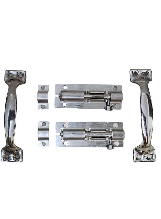 4-inch door latch and pull handle, 2 pieces of each type, suitable for doors, cabinets and drawers - Image 2