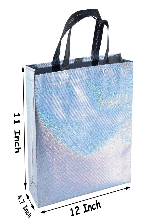 Tendwarm 6 Pcs Iridescent Reusable Large Gift Bags with Handles for Party Wedding - Image 2