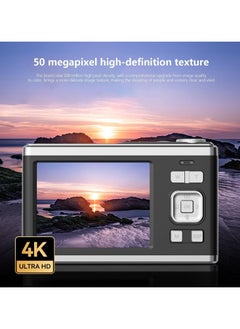 ارواق كاميرا رقمية مزدوجة العدسة بدقة 4K عالية الوضوح، بدقة 50 ميجابكسل، شاشة مزدوجة، وضع تجميل السيلفي، ومسجل  - Image 4