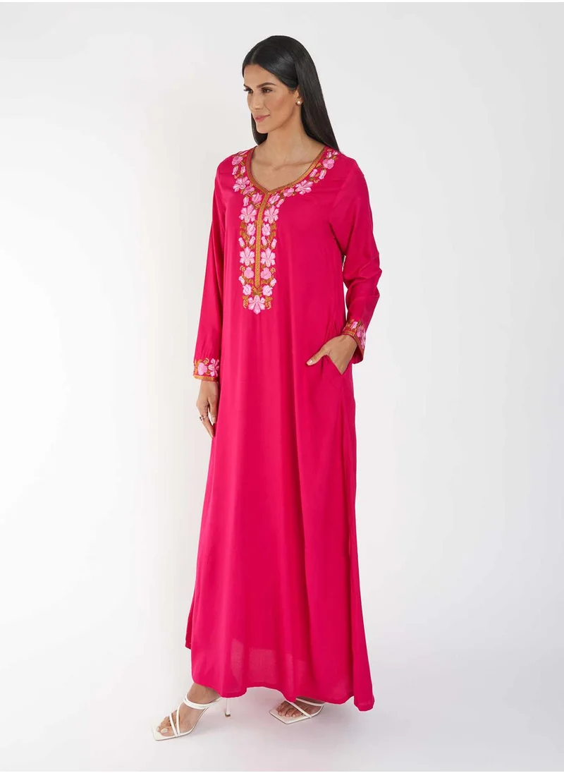 KASHKHA Solid Handwork Jalabiya