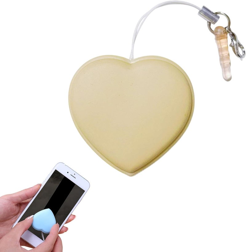 comfrt Heart-Shaped Macaron Screen Glass Cleaner - 1/2/4/6PC Mobile Phone Screen Wipes Lens Cleaner - Creative Screen Glass Cleaning Wipe Brush - Portable Keychain Key Pendant Gift (Khaki-1PC) - Image 1